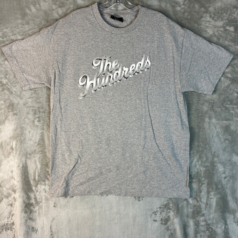 The Hundreds Mens Graphic T-Shirt Heather Grey Script Logo Skate Streetwear L